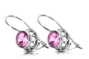 Vintage craft Earrings Amethyst Sterling silver 925 vec117s